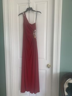 B DARLIN Red Size 4 Burgundy Floor Length A-line Dress on Queenly