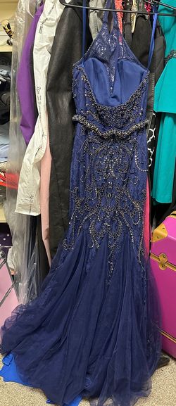 Morrell Maxie Blue Size 4 Floor Length Pageant Free Shipping Mermaid Dress on Queenly