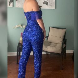Blue Size 0 Jumpsuit Dress on Queenly