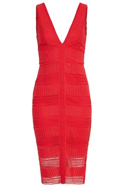 Bardot Bright Red Size 6 Straight Plunge Pageant Interview Cocktail Dress on Queenly