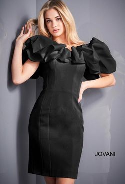 Style 04367 Jovani Black Size 4 04367 Mini Cocktail Dress on Queenly