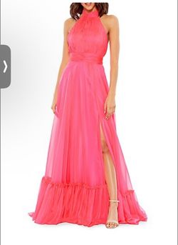 Style 67816 Mac Duggal Hot Pink Size 12 Prom Barbiecore Plus Size A-line Dress on Queenly