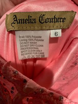 Amelia Couture Pink Size 6 Floor Length Jersey Military Mermaid Dress on Queenly