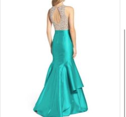 Xscape Blue Size 2 Military Prom Turquoise Floor Length Mermaid Dress on Queenly