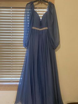 Cinderella Divine Blue Size 10 Quinceañera Jersey Floor Length Straight Dress on Queenly