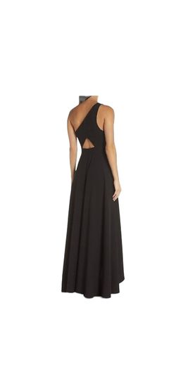 Fame and Partners  Black Size 8 Spandex High Low One Shoulder Cocktail Dress on Queenly