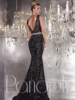Style 14778 Panoply Black Tie Size 2 Pageant Plunge Prom Straight Dress on Queenly