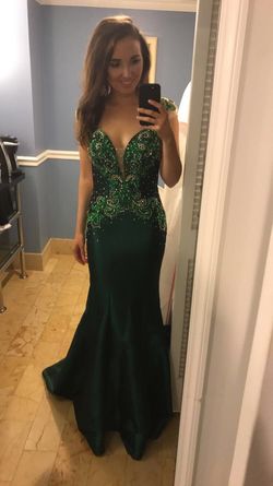 Mac Duggal Green Size 2 50 Off Emerald Sequined Mermaid Dress on Queenly