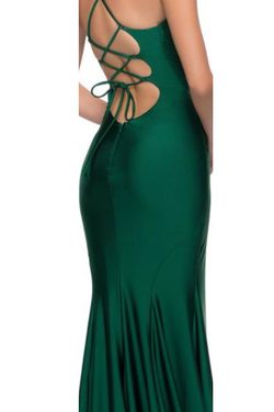 Style 29785 La Femme Green Size 4 Jersey Emerald Mermaid Dress on Queenly
