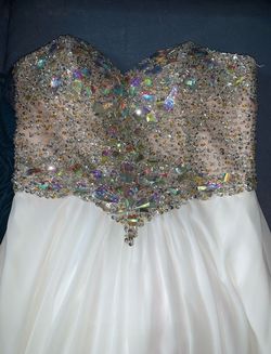 Terani Couture White Size 2 Strapless Pageant Prom Straight Dress on Queenly