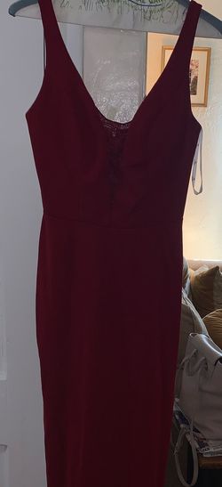 David's Bridal Red Size 4 Burgundy Prom Straight Dress on Queenly