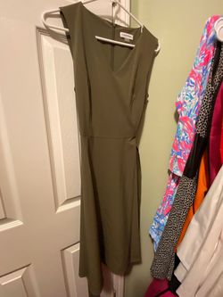 Calvin Klein Green Size 6 Square Neck 50 Off Cocktail Dress on Queenly