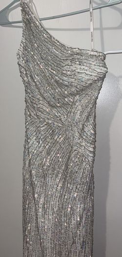 Sherri Hill White Size 2 One Shoulder Fully Beaded Winter Formal Floor Length Side slit Dress on Queenly