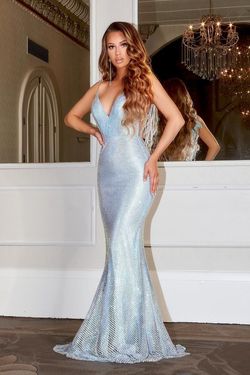 Style PS22513 Portia and Scarlett Silver Size 4 Prom Floor Length Mermaid Dress on Queenly