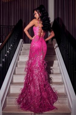 Style PS21228 Portia and Scarlett Size 10 Prom Sequined Hot Pink 