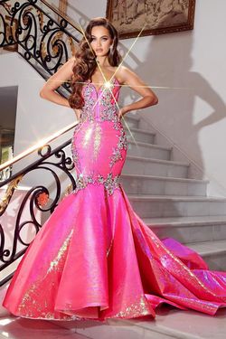 Style PS23814 Portia and Scarlett Pink Size 0 Tall Height Barbiecore Prom Pageant Floor Length Mermaid Dress on Queenly