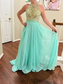 Rachel Allan Blue Size 8 Prom Military Straight Dress on Queenly