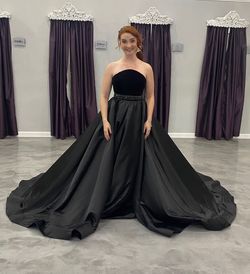 Jovani Black Size 6 Jersey Tall Height Ball gown on Queenly