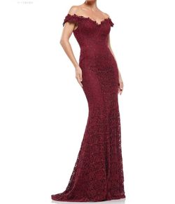 Style 1-1375658026-397 Marsoni by Colors Red Size 14 Lace Mermaid Dress on Queenly