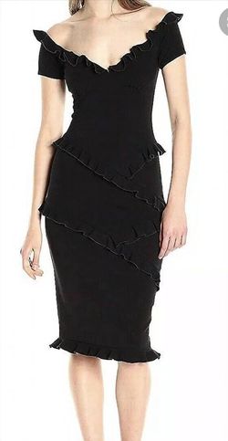 Style 1-1403954976-98 Nicole Miller Black Size 10 1-1403954976-98 Free Shipping Jersey Cocktail Dress on Queenly