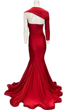 Style 1-2612901139-3236 Issue New York Red Size 4 Spandex Military Floor Length Mermaid Dress on Queenly