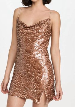 Style 1-3418567022-2901 ASTR Brown Size 8 Sequined Mini Cocktail Dress on Queenly