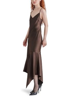 Style 1-3566504155-3855 STEVE MADDEN Brown Size 0 Polyester Free Shipping Cocktail Dress on Queenly