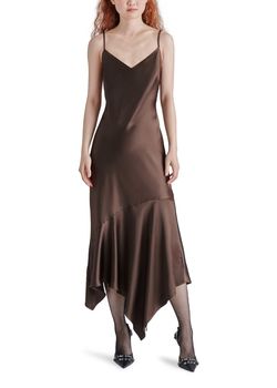 Style 1-3566504155-3855 STEVE MADDEN Brown Size 0 Free Shipping Polyester Tall Height Cocktail Dress on Queenly
