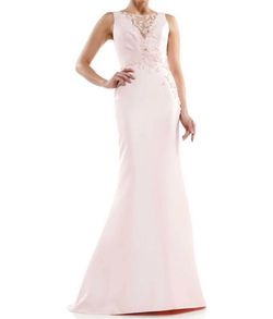 Style 1-3623552501-1901 Marsoni by Colors Pink Size 6 Lace Free Shipping Tall Height Mermaid Dress on Queenly