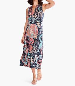 Style 1-392132541-2696 Nic + Zoe Multicolor Size 12 Plus Size Straight Cocktail Dress on Queenly