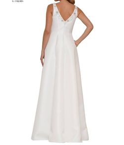 Style 1-517732870-1901 Marsoni by Colors White Size 6 Satin A-line Dress on Queenly