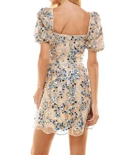 Style 1-812341679-3471 TCEC Nude Size 4 Sleeves Polyester Sorority Rush Summer Cocktail Dress on Queenly