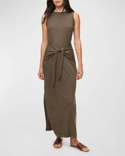 Style 1-841723204-3236 Michael Stars Brown Size 4 Side Slit Free Shipping Straight Dress on Queenly