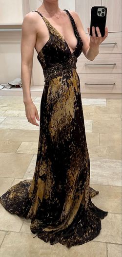 Theia Multicolor Size 2 Prom Plunge Jersey Straight Dress on Queenly