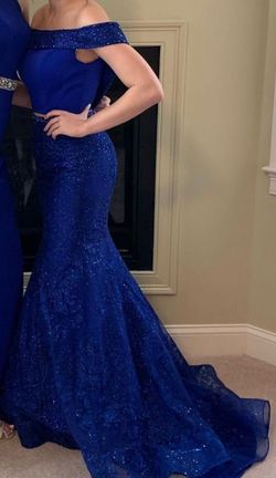Ellie Wilde Royal Blue Size 2 Floor Length Prom Mermaid Dress on Queenly