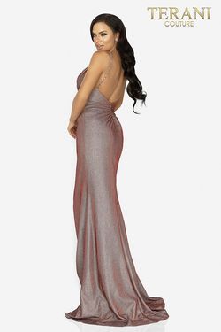 Style 2011P1117 Terani Couture Gold Size 12 Coral Black Tie Spaghetti Strap Prom Mermaid Dress on Queenly