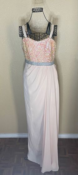 Belle Badgley Mischka Light Pink Size 4 Short Height Medium Height A-line Dress on Queenly