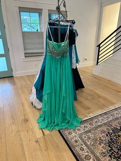Sherri Hill Green Size 6 Pageant Black Tie Prom Ball gown on Queenly