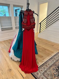 Sherri Hill Red Size 2 Two Piece High Neck Prom Ball gown on Queenly