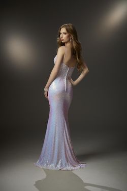 Style 48002 MoriLee Pink Size 00 Prom V Neck Embroidery Floor Length Side slit Dress on Queenly