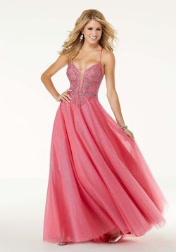 Style 45070 MoriLee Pink Size 16 45070 Shiny Tall Height Jewelled Ball gown on Queenly