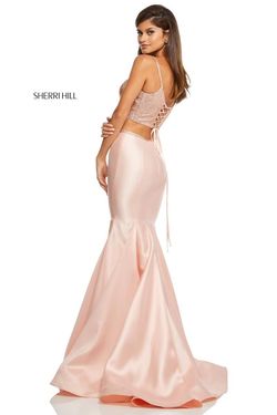 Style 52734 Sherri Hill Pink Size 0 Tall Height Mermaid Dress on Queenly