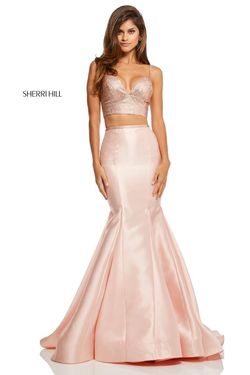 Style 52734 Sherri Hill Pink Size 0 Tall Height Mermaid Dress on Queenly