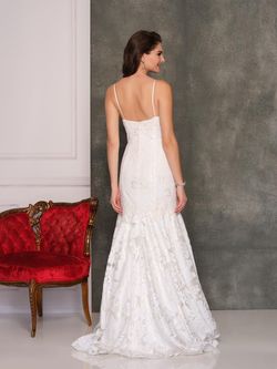 Style A6768 Dave and Johnny White Size 4 A6768 Ivory Floor Length Straight Dress on Queenly