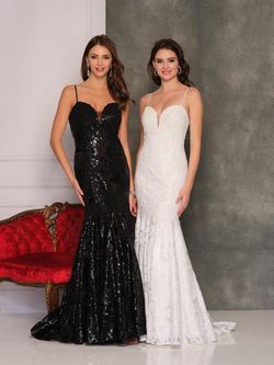 Style A6768 Dave and Johnny White Size 4 A6768 Ivory Floor Length Straight Dress on Queenly