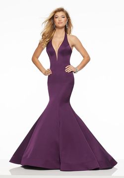 Style 43127 MoriLee Purple Size 14 Jersey Keyhole Floor Length 43127 Mermaid Dress on Queenly