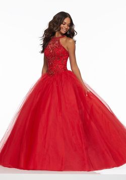 Style 43122 MoriLee Red Size 0 Corset Prom Mori Lee Quinceanera Ball gown on Queenly