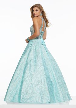 Style 43021 MoriLee Blue Size 00 Mori Lee Shiny Corset 43021 Ball gown on Queenly