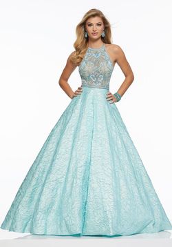 Style 43021 MoriLee Blue Size 00 Quinceanera Tall Height Turquoise Corset Ball gown on Queenly