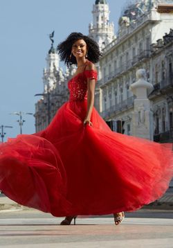 Style 42105 MoriLee Red Size 00 Mori Lee Ball gown on Queenly
